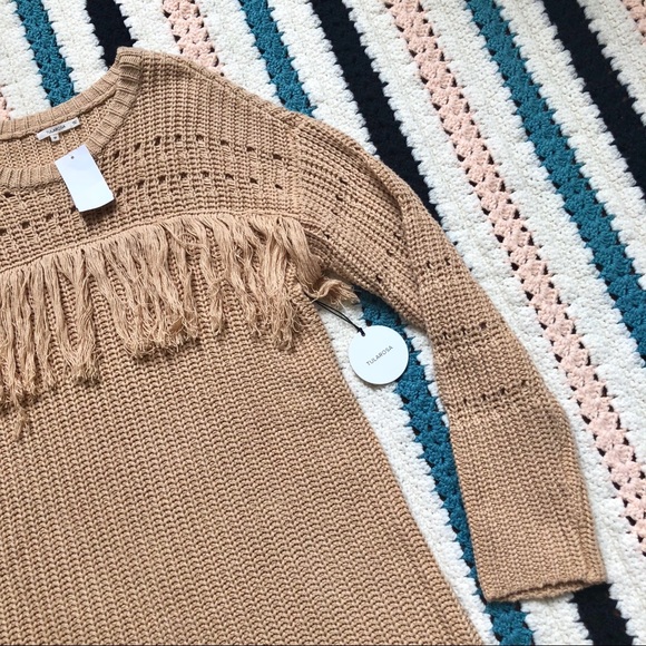 Tularosa Posey Fringe Trim Knit Sweater Dress - Picture 4 of 8